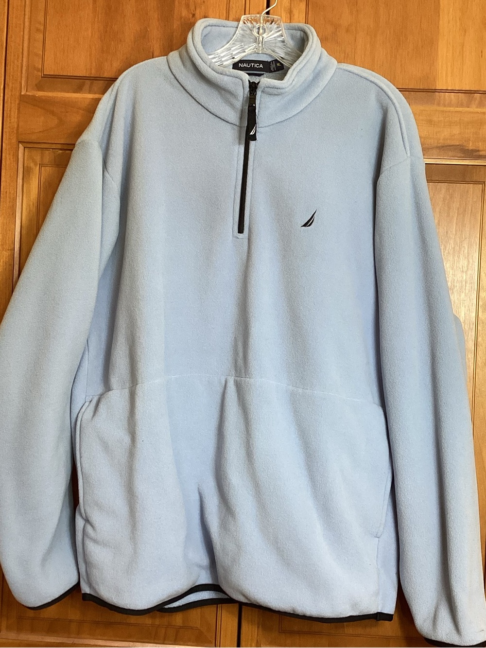 Nautica Light Blue Quarter-Zip Fleece Pullover Mens XL